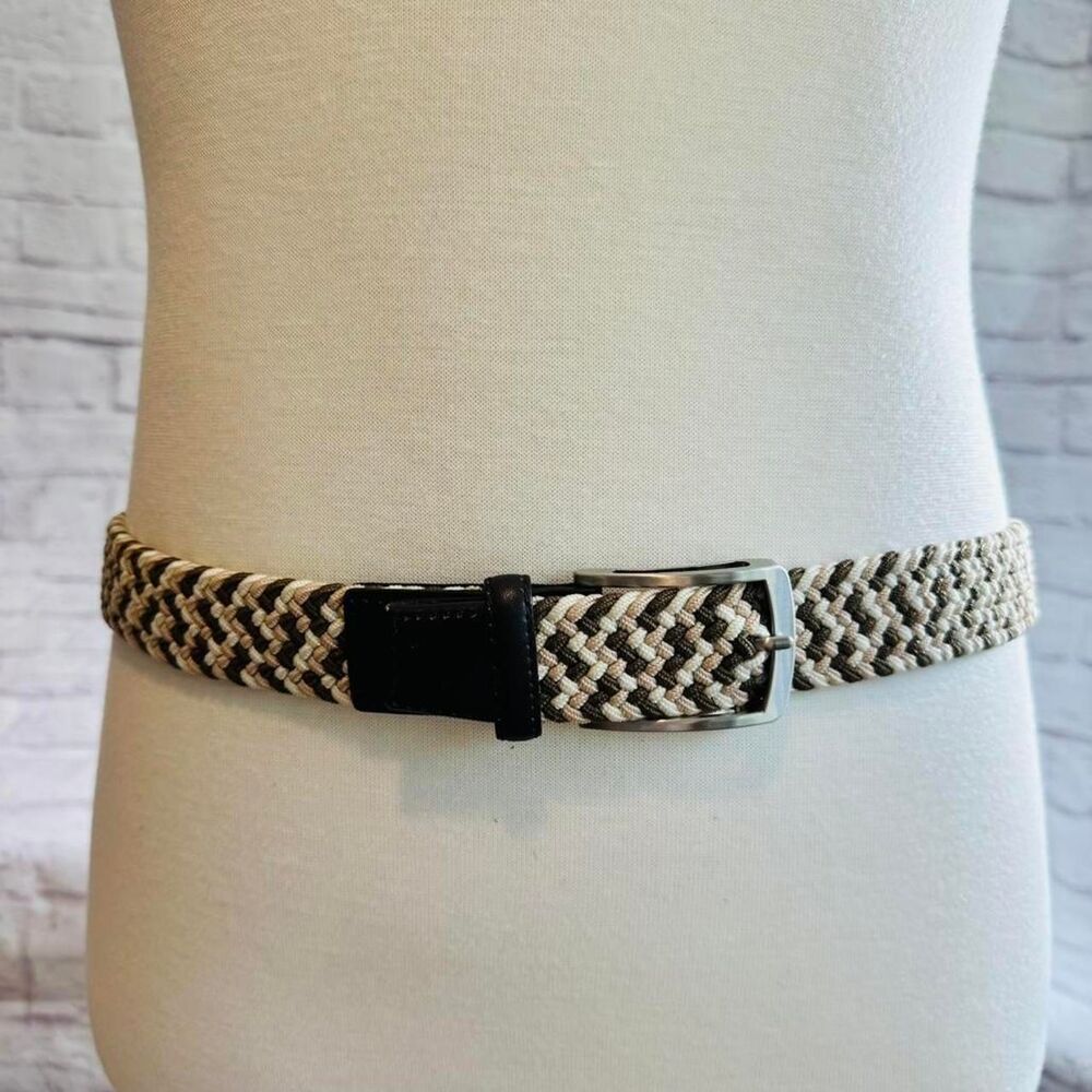 Greg-norman-collection Men's Cream and Brown Belt